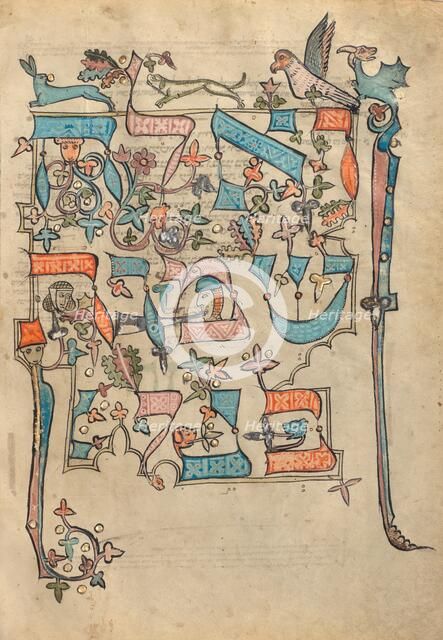 Decorated Text Page; Rothschild Pentateuch, 1296. Creators: Unknown, Elijah ben Meshallum.