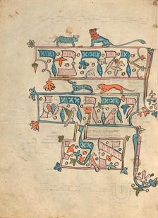 Decorated Text Page; Rothschild Pentateuch, 1296. Creators: Unknown, Elijah ben Meshallum
