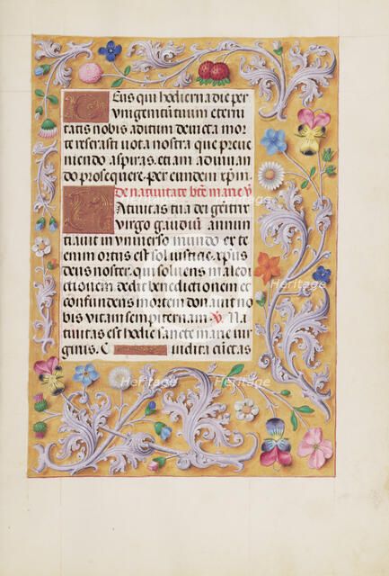 Decorated Text Page; Spinola Hours, about 1510-1520. Creator: Unknown.