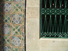 Decorated tiles and window grille, Dar Essid Museum, Sousse, Tunisia, 2009. Creator: Amanda Waite