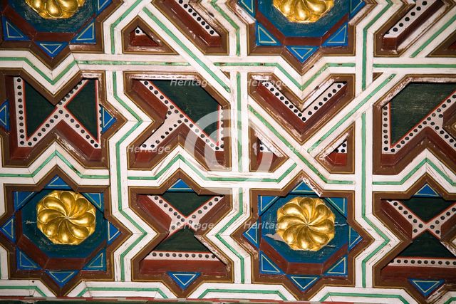 Decorative tiling, the Alcazar, Seville, Andalusia, Spain, 2007. Creator: Samuel Magal.