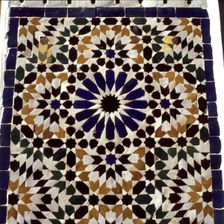 Decorative wall tiles in the Bahia Palace of Marrakech