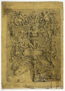 Decorative Design with Putti and Griffins, n.d. Creator: Alfred George Stevens