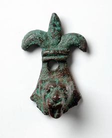 Decorative Element with Fleur de Lis and Lion's Head, Roman Period (30 BCE-395 CE) or later. Creator: Unknown