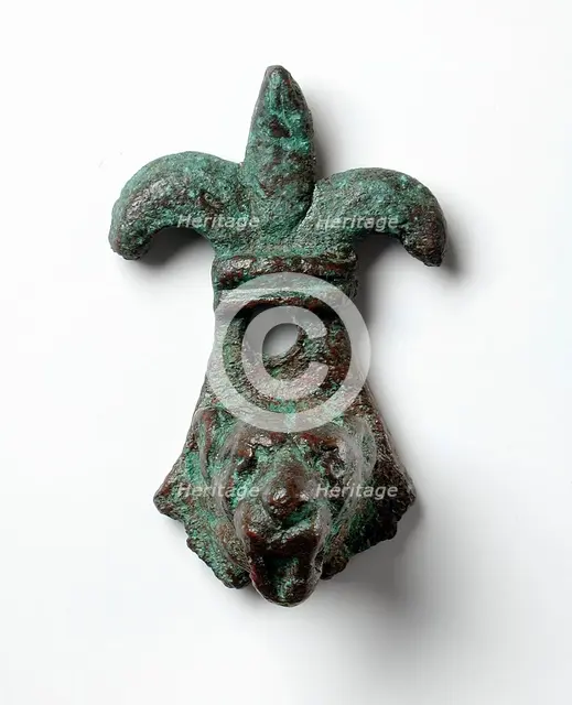 Decorative Element with Fleur de Lis and Lion's Head, Roman Period (30 BCE-395 CE) or later. Creator: Unknown.