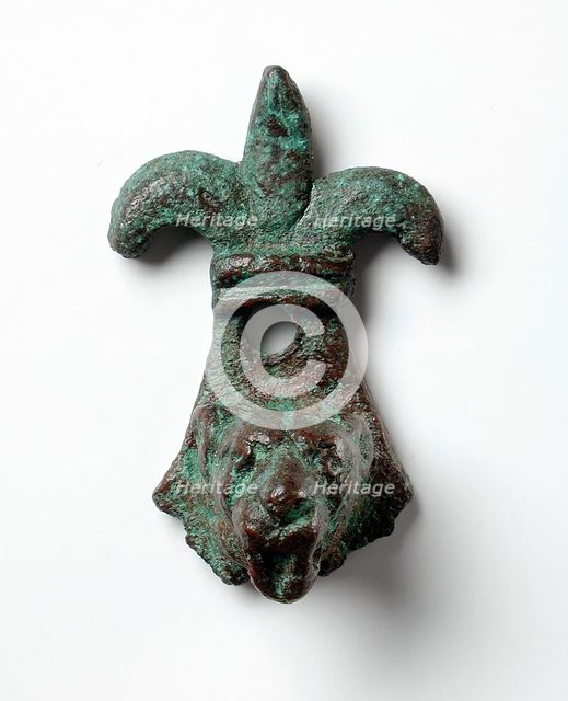 Decorative Element with Fleur de Lis and Lion's Head, Roman Period (30 BCE-395 CE) or later. Creator: Unknown.