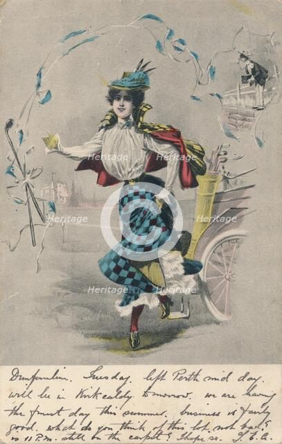 'Decorative Female Golfer 1', c1904. Artist: Unknown.