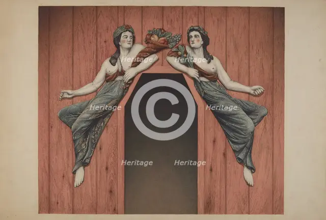 Decorative Figures "Peace and Plenty", c. 1938. Creator: Robert Pohle.