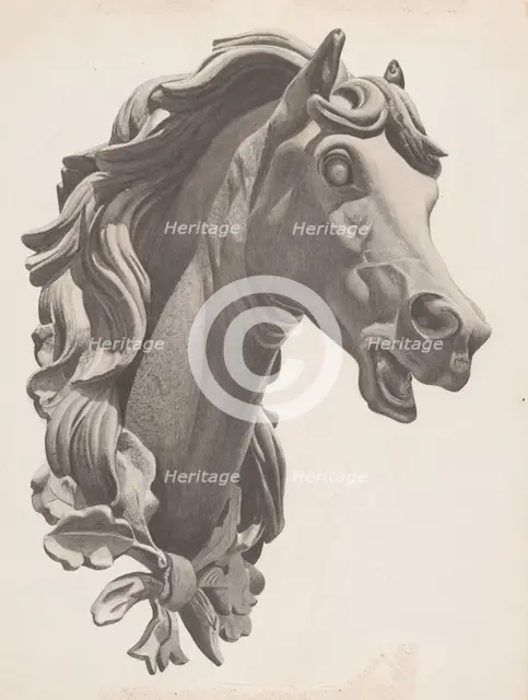 Decorative Horse's Head, c. 1938. Creator: Albert Ryder.