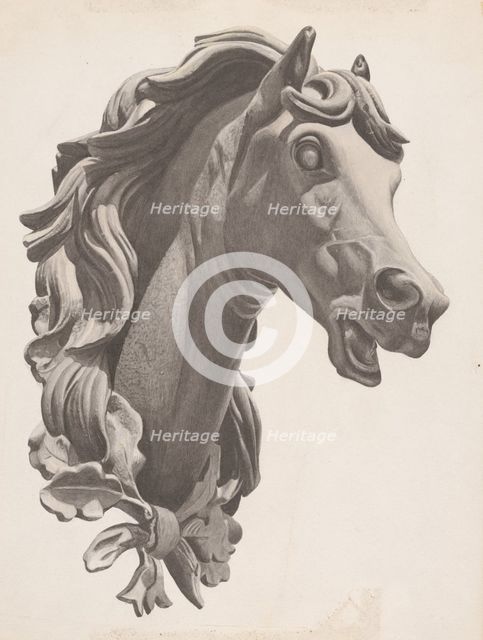 Decorative Horse's Head, c. 1938. Creator: Albert Ryder.