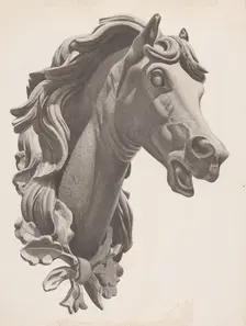 Decorative Horse's Head, c. 1938. Creator: Albert Ryder