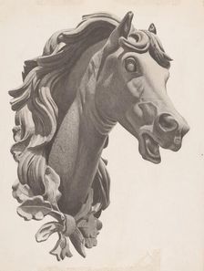 Decorative Horse's Head, c. 1938. Creator: Albert Ryder