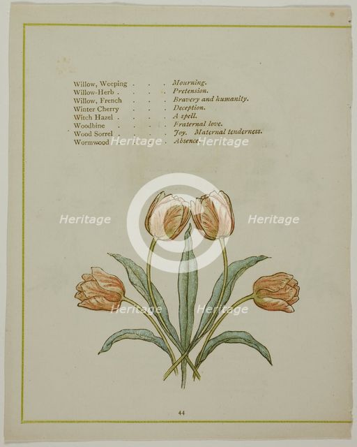 Decorative Illustration, from The Illuminated Language of Flowers, published 1884. Creators: Edmund Evans, Catherine Greenaway.