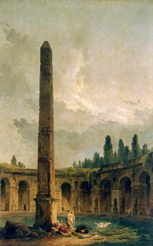 Decorative Landscape with an Obelisk, 1773. Creator: Hubert Robert