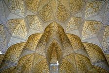Decorative muqarnas vaulting in the Iwan entrance, Jameh (Friday) Mosque, Isfahan, Iran, 2000. Creator: Unknown