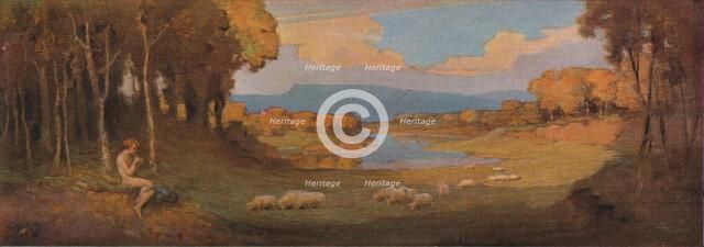 Decorative Panel for a Rosewood Piano, c1900, (1903). Artist: Alfred Hartley