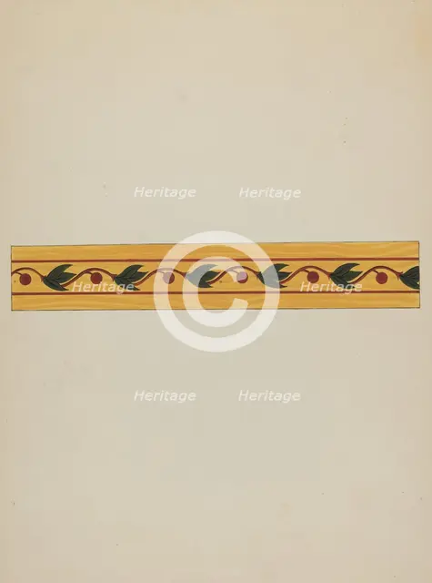 Decorative Panel from Rail Car Interior, c. 1936. Creator: Wellington Blewett.