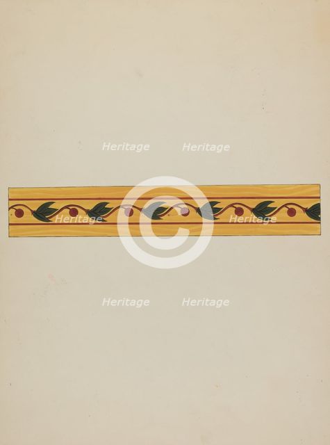 Decorative Panel from Rail Car Interior, c. 1936. Creator: Wellington Blewett.