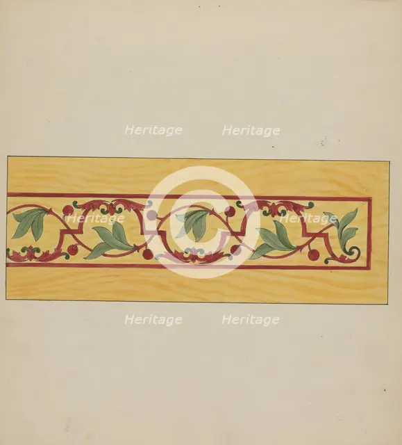 Decorative Panel from Rail Car Interior, c. 1936. Creator: Wellington Blewett.