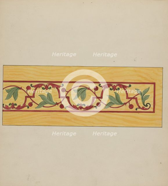 Decorative Panel from Rail Car Interior, c. 1936. Creator: Wellington Blewett.