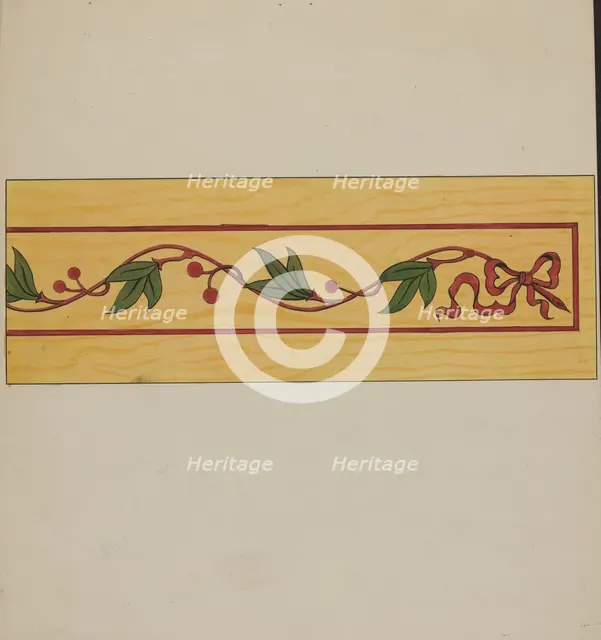 Decorative Panel from Rail Car Interior, c. 1936. Creator: Wellington Blewett.