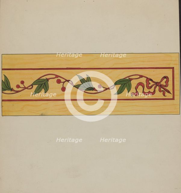 Decorative Panel from Rail Car Interior, c. 1936. Creator: Wellington Blewett.
