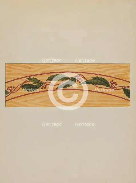 Decorative Panel from Rail Car Interior, c. 1936. Creator: Wellington Blewett.