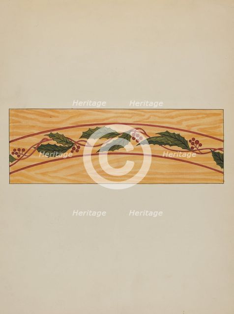 Decorative Panel from Rail Car Interior, c. 1936. Creator: Wellington Blewett.