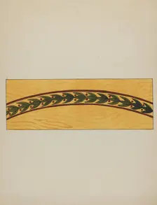Decorative Panel from Rail Car Interior, c. 1936. Creator: Wellington Blewett