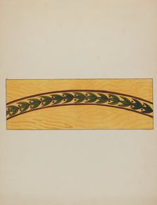 Decorative Panel from Rail Car Interior, c. 1936. Creator: Wellington Blewett