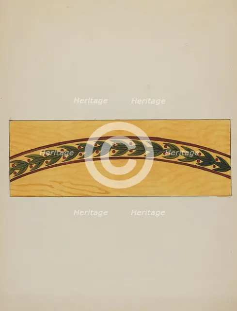 Decorative Panel from Rail Car Interior, c. 1936. Creator: Wellington Blewett.