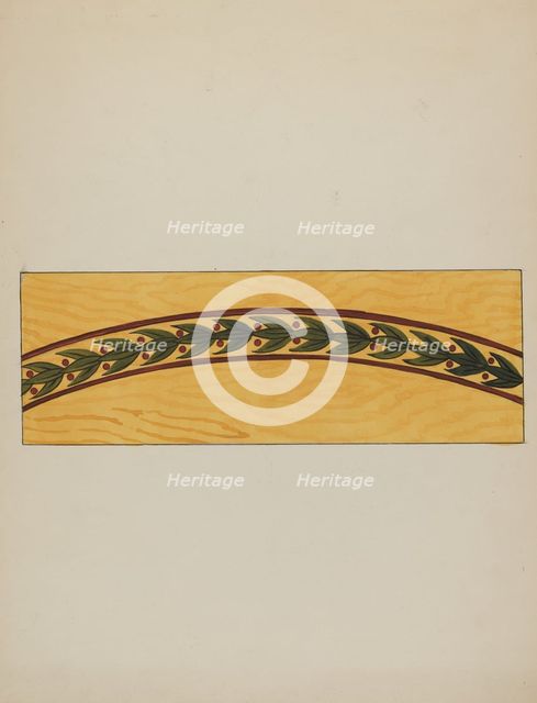 Decorative Panel from Rail Car Interior, c. 1936. Creator: Wellington Blewett.