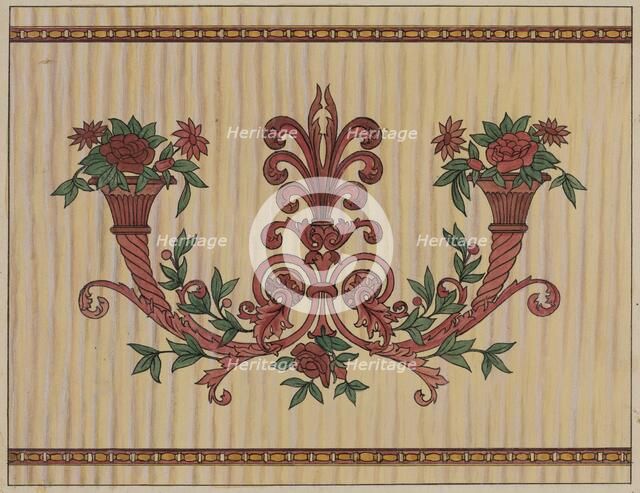 Decorative Panel from Rail Car Interior, c. 1936. Creator: Wellington Blewett.