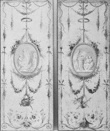 Decorative panel (one of a pair), 18th century. Creator: Manner of Le Riche (active from 1780 at Versailles)