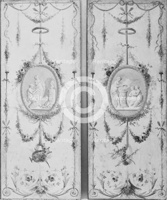 Decorative panel (one of a pair), 18th century. Creator: Manner of Le Riche (active from 1780 at Versailles).