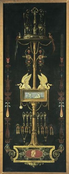 Decorative panel, sign of the goldsmith Passerieux, c1825. Creator: Charles Hubert