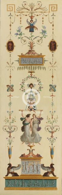 Decorative Panels, Double-leaf Doors, Overdoor Paintings, 1790s. Creator: Pierre Rousseau (French, 1751-1829).