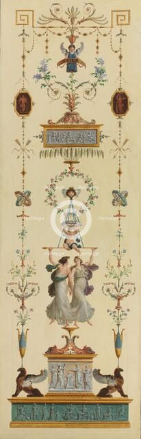 Decorative Panels, Double-leaf Doors, Overdoor Paintings, 1790s. Creator: Pierre Rousseau (French, 1751-1829).