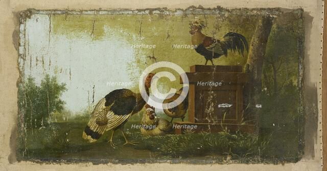 Decorative Piece with Poultry, 1700-1799. Creator: Anon.