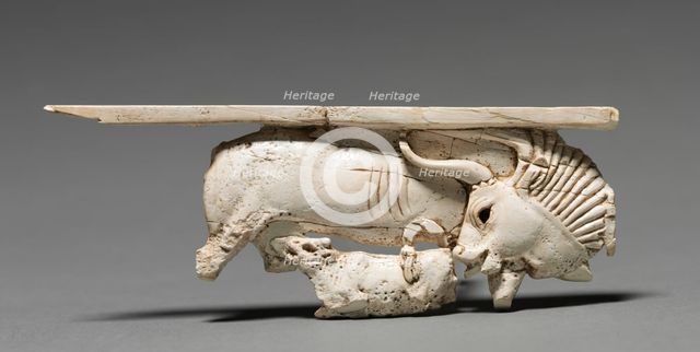 Decorative Plaque: Cow Nursing Its Calf, 900-800 BC. Creator: Unknown.
