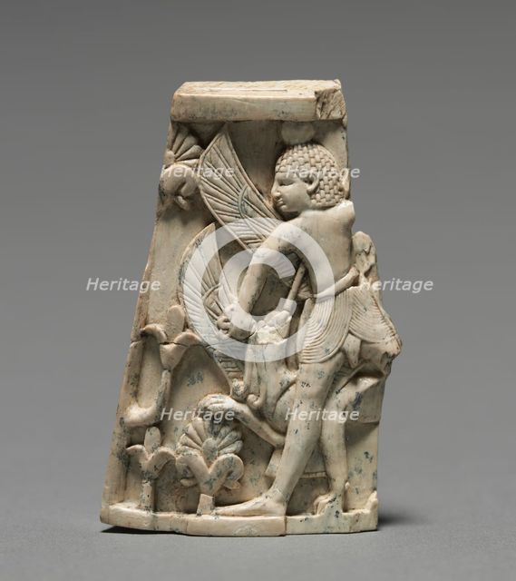 Decorative Plaque: Man; and Griffin in Combat, 900-800 BC. Creator: Unknown.