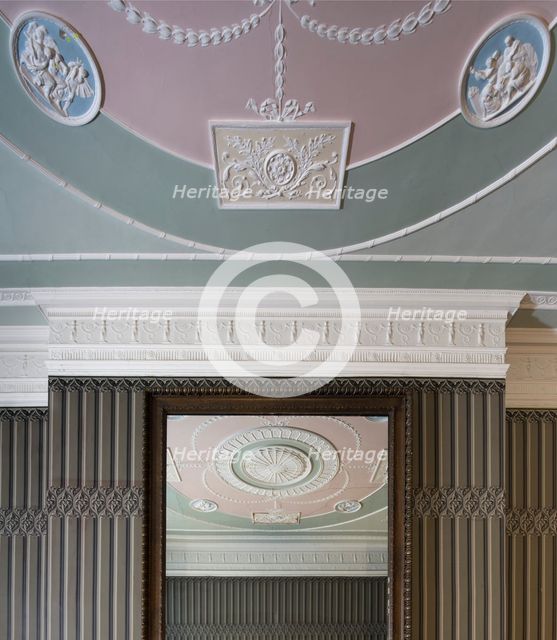 Decorative plasterwork in a Georgian town house, Portland Place, London, 2014. Creator: Chris Redgrave.