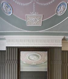 Decorative plasterwork in a Georgian town house, Portland Place, London, 2014. Creator: Chris Redgrave
