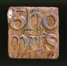Decorative stone tile, 1997. Artist: J Bailey