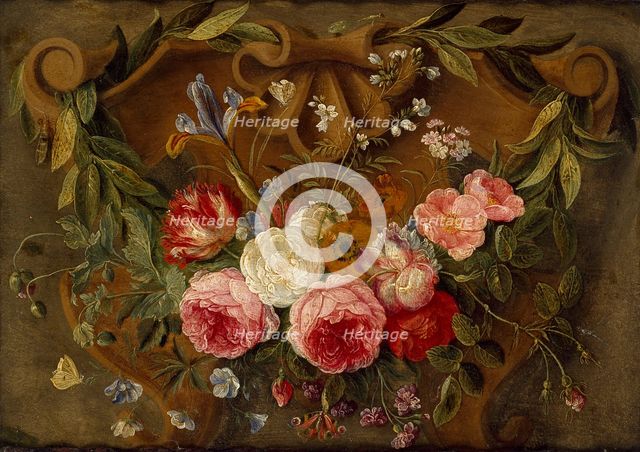 Decorative Still-Life Composition with a Garland of Flowers, mid 17th century. Artist: Jan van Kessel.