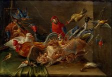 Decorative Still-Life Composition with Birds and Two Bats, mid 17th century. Artist: Jan van Kessel