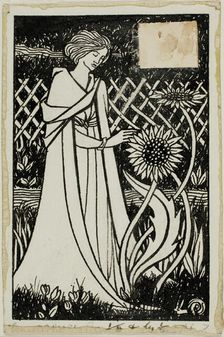 Decorative Study: Woman with Sunflowers, 1892/98. Creator: Aubrey Beardsley