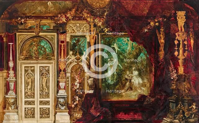 Decoration design for Empress Elisabeth's bedroom in the Hermesvilla..., 1882. Creator: Hans Makart.