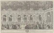 Decoration for a Masked Ball at Versailles, on the Occasion of t..., ca. 1860 reprint of 1764 plate. Creator: Charles-Nicolas Cochin