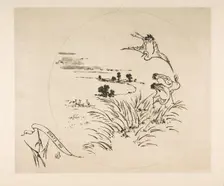 Decoration for a Plate: A Pond, 1870. Creator: Felix Bracquemond